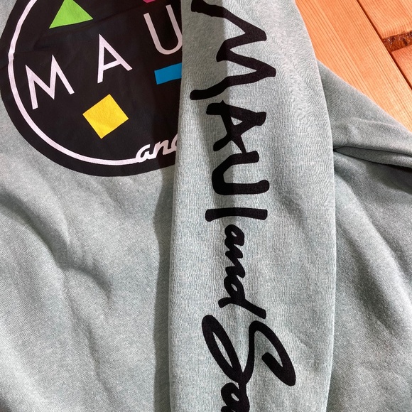 NEW! MAUI & SONS Large L Lrg Cookie Logo Mens Hoodie Sage Green - Picture 7 of 9